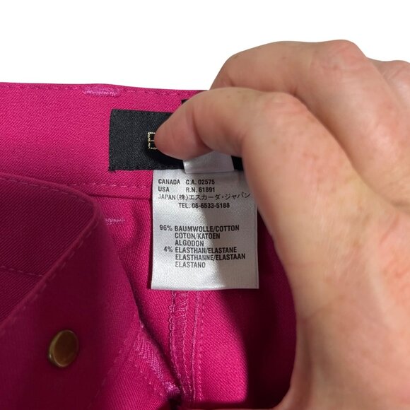 Escada women's pants 40 US 8 10 M bright pink denim straight leg - Picture 4 of 11